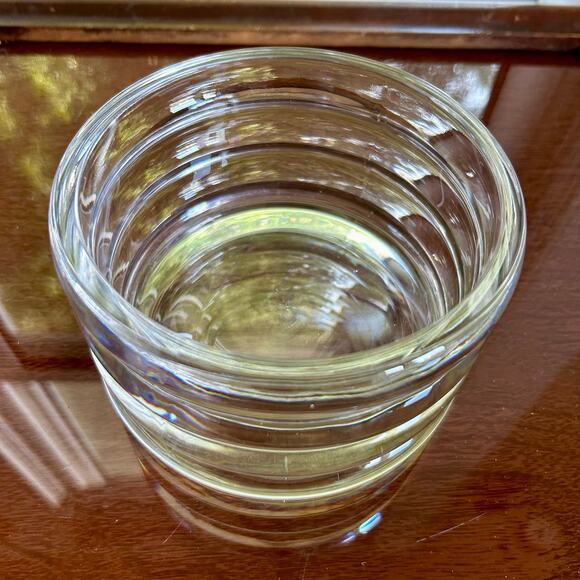 Vintage Heavy Clear Ribbed Glass Wine Bottle Holder, Wine Coaster - Picture 2 of 8